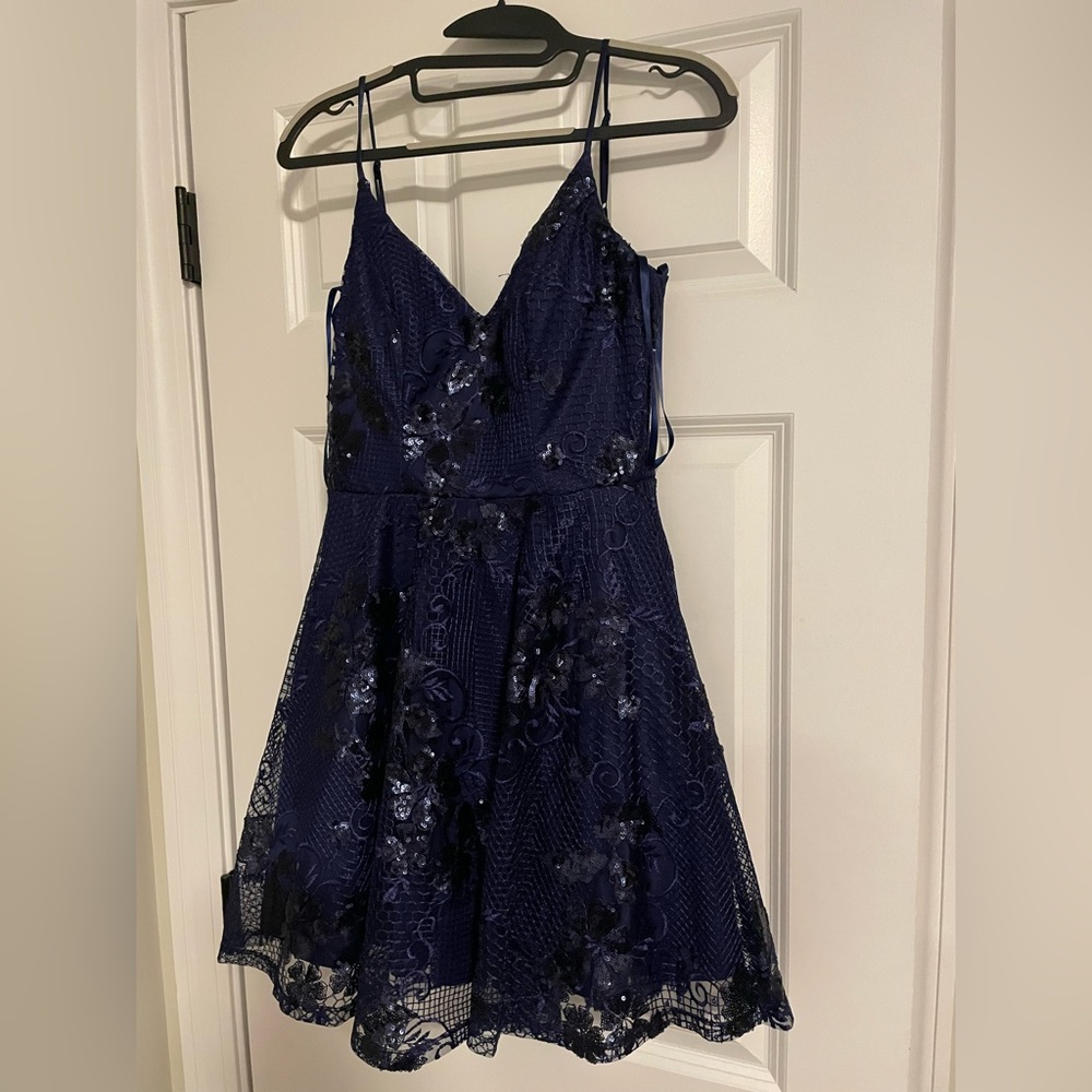 WORN ONCE! Blue fluffy short dress!